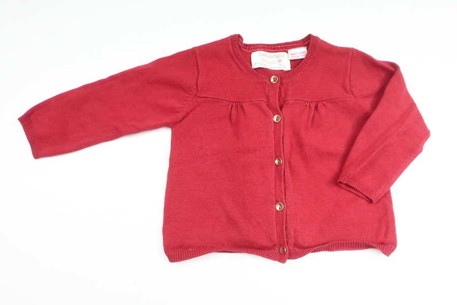 Strikket cardigan fra Zara - Størrelse 74 - Bordeauxrød