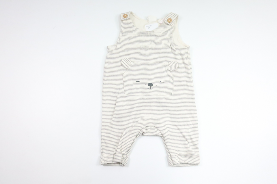 Stribet jumpsuit fra H&M - Størrelse 62 - Hvid