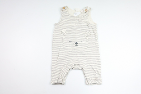 Stribet jumpsuit fra H&M - Størrelse 62 - Hvid