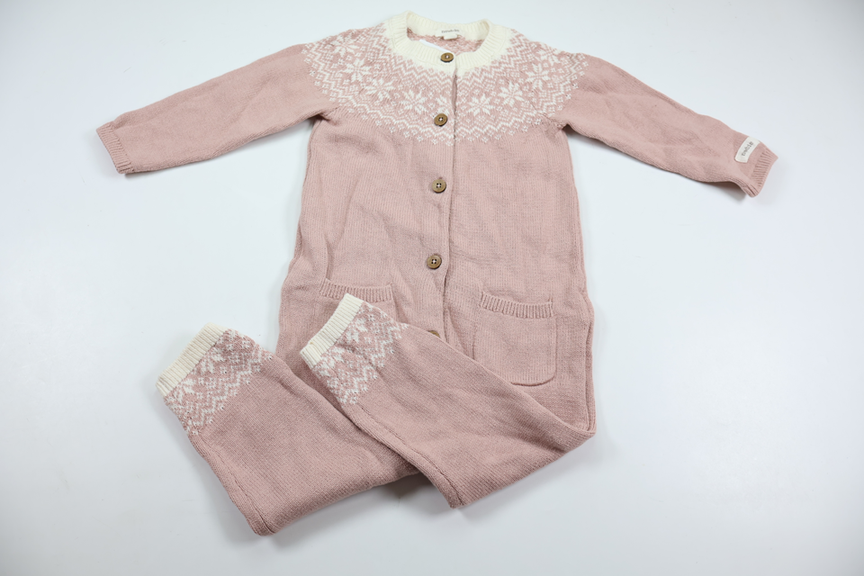 Strikket heldragt/jumpsuit fra Newbie - Størrelse 80 - Rosa