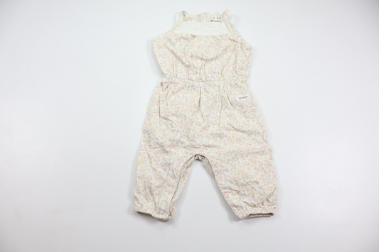 Blomsterjumpsuit fra Newbie - Størrelse 62 - Hvid