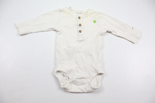 Ribbet bodysuit fra Newbie - Størrelse 62 - Hvid