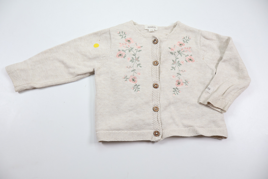 Strikket cardigan fra Newbie - Størrelse 74 - Beige