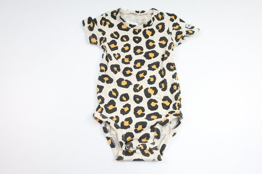 Leopardprintet bodysuit fra Lindex - Størrelse 80 - Off-white