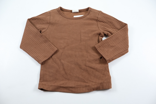 Ribstrikket trøje fra H&M - Størrelse 68 - Brun