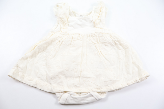 Kjole med indbygget body fra H&M - Størrelse 56 - Hvid
