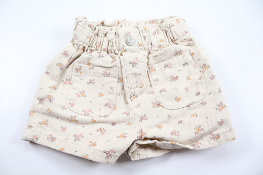 Blomstrede shorts fra H&M - Størrelse 74 - Beige