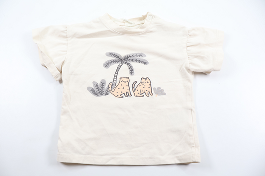 T-shirt fra H&M - Størrelse 74 - Beige