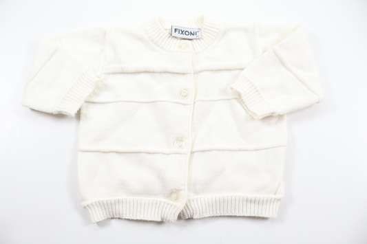 Strikket cardigan fra Fixoni - Størrelse 62 - Hvid