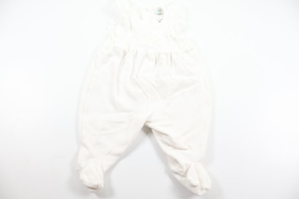 Fleece-heldragt fra Baby Friend - Størrelse 56/62 - Hvid