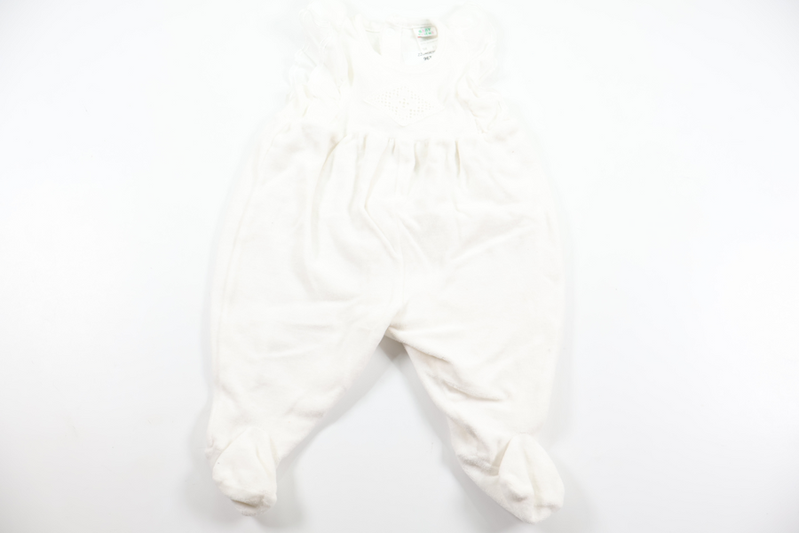Fleece-heldragt fra Baby Friend - Størrelse 56/62 - Hvid