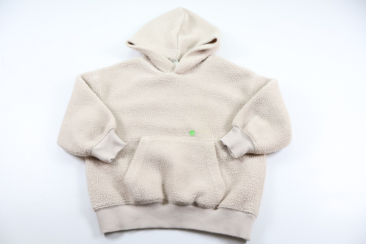Hættetrøje i fleece fra H&M - Størrelse 104 - Beige