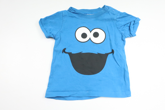T-shirt med Cookie Monster fra H&M - Størrelse 68 - Blå