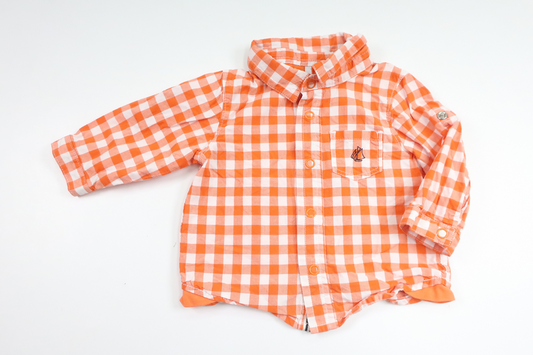 Ternet skjorte fra Petit Bateau - Størrelse 60 - Orange