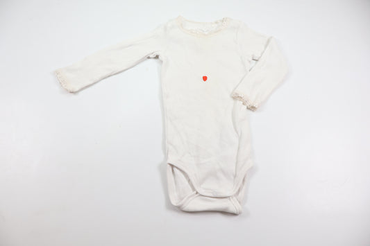 Ribbet body fra Name It - Størrelse 74 - Hvid