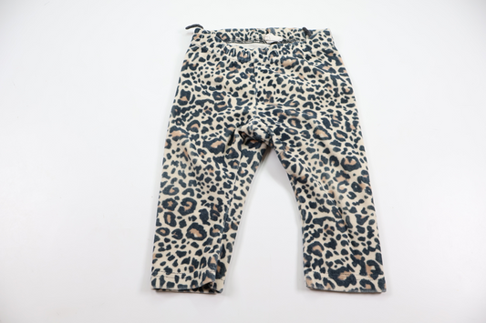Leopardmønstrede fleecebukser fra H&M - Størrelse 74 - Beige