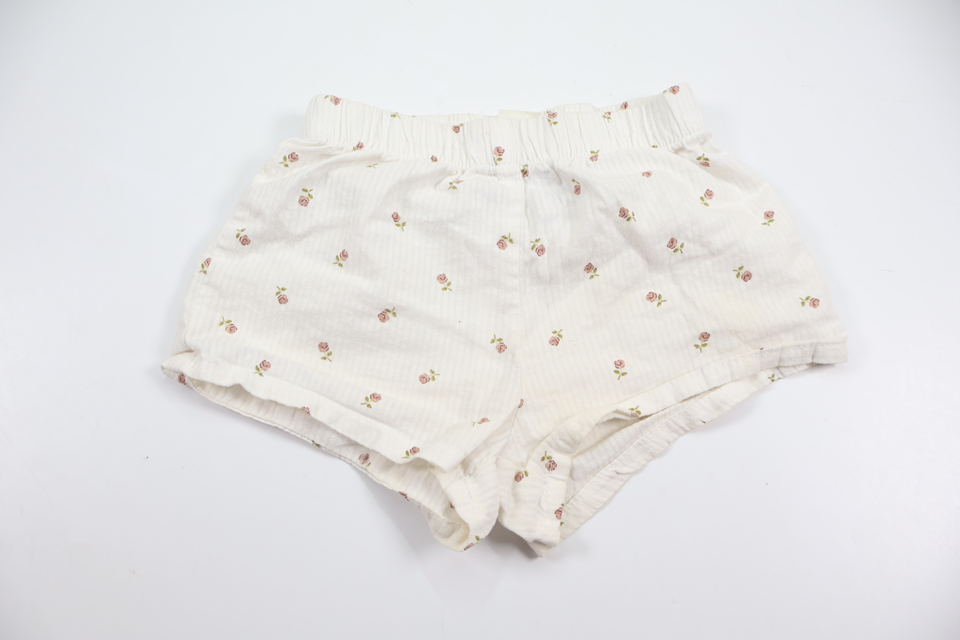 Blomstrede shorts fra H&M - Størrelse 74 - Hvid