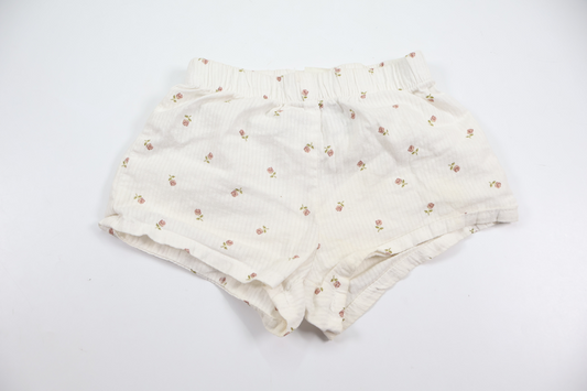 Blomstrede shorts fra H&M - Størrelse 74 - Hvid