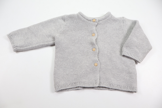 Strikket cardigan fra H&M - Størrelse 62 - Grå