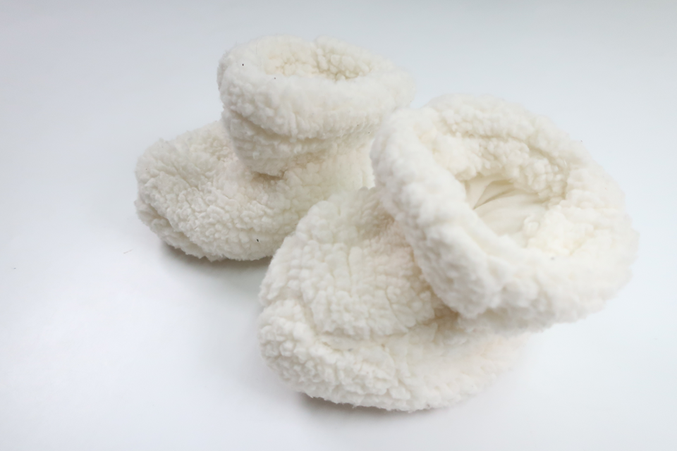Fleece/bamse støvletter fra Unknown - Størrelse 74/80 - Hvid