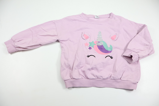 Sweatshirt med enhjørning fra Lindex - Størrelse 122 - Lilla