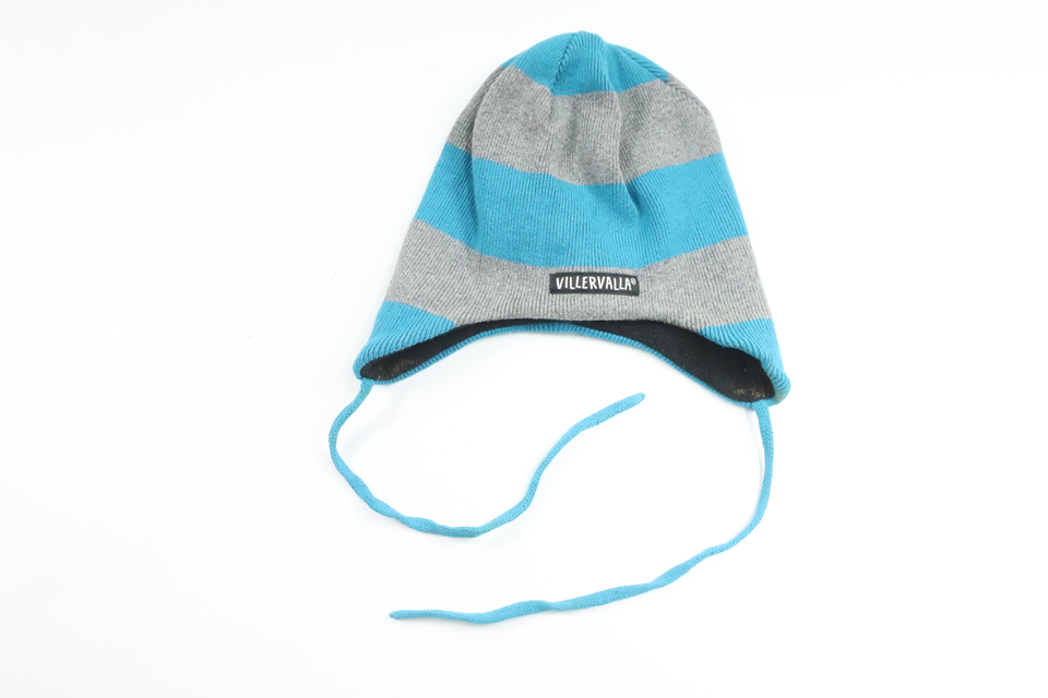 Stribet hue fra Villervalla - Størrelse 48/50 - Grå