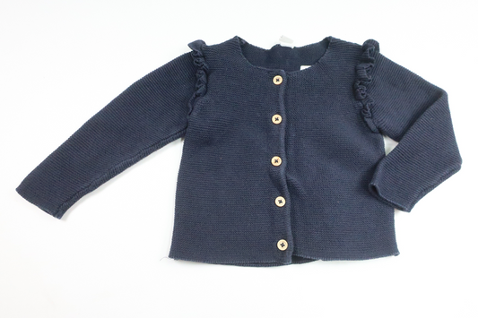 Strikket cardigan fra H&M - Størrelse 86 - Marineblå