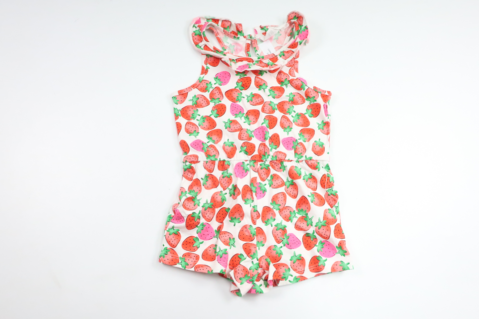 Jumpsuit med jordbær fra H&M - Størrelse 92 - Hvid