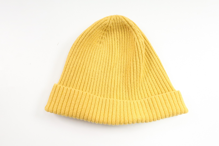 Ribbet strikket hue fra Lindex - Størrelse 52/54 - Gul