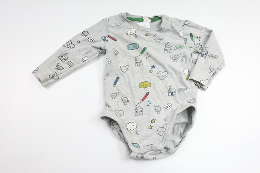 Bodysuit fra H&M - Størrelse 74 - Grå