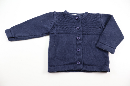 Strikket cardigan fra Cubus - Størrelse 62 - Marineblå