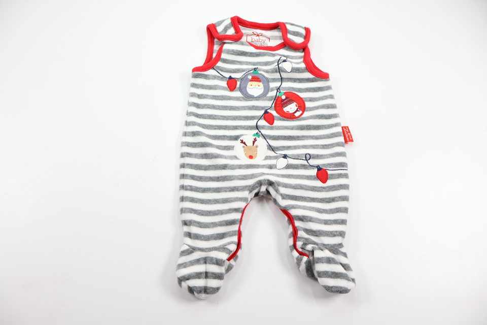 Stribet fleece heldragt fra Baby Club by C&A - Størrelse 50 - Grå