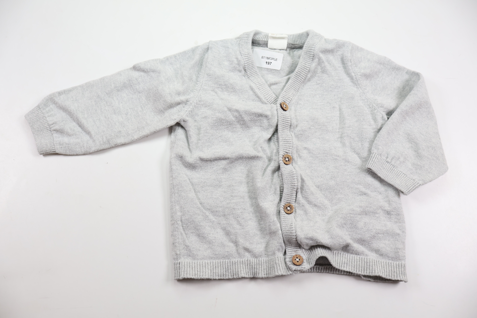 Strikket cardigan fra H&M - Størrelse 74 - Grå