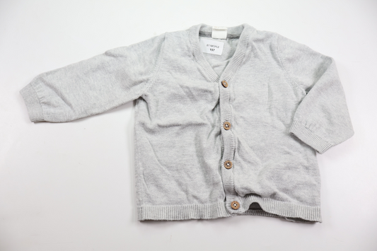Strikket cardigan fra H&M - Størrelse 74 - Grå
