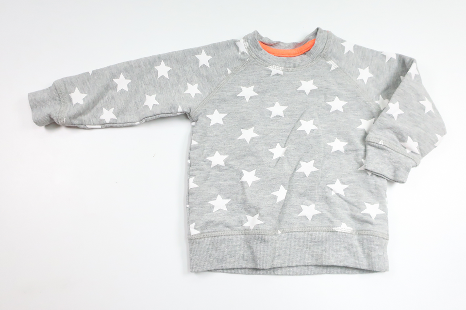 Sweatshirt med stjerner fra My Wear Baby - Størrelse 74 - Grå