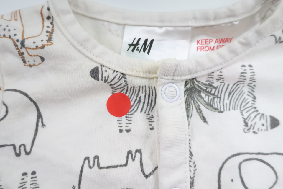 Dyrepyjamas fra H&M - Størrelse 50 - Hvid