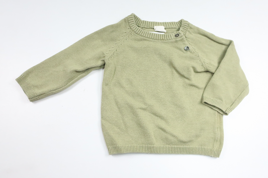 Strikket sweater fra H&M - Størrelse 68 - Grøn
