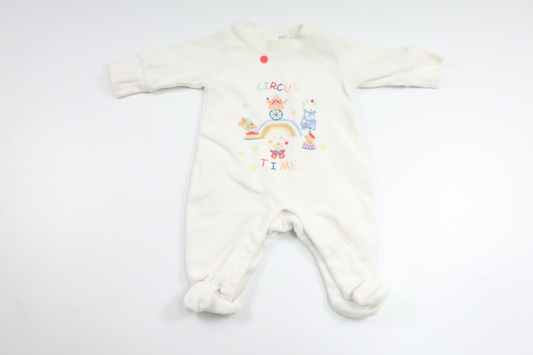 Fleecepyjamas fra H&M - Størrelse 50/56 - Hvid