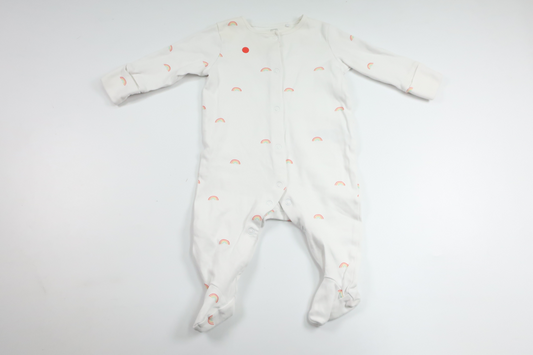 Regnbuepyjamas fra Next - Størrelse 62/68 - Hvid