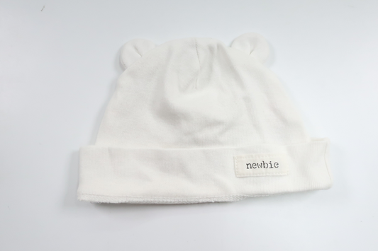 Hue med ører fra Newbie - Størrelse 36/68 - Hvid