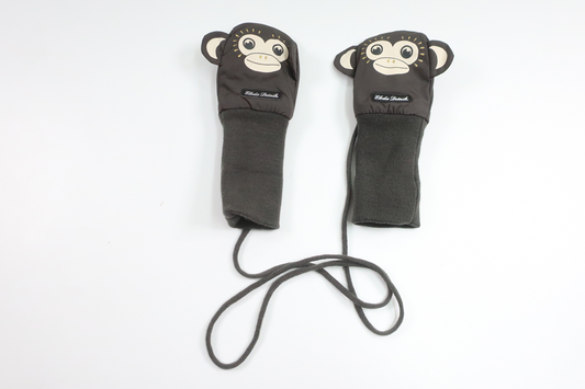 Fleeceforede vanter med aber fra Elodie Details - Størrelse 74/80 - Grå