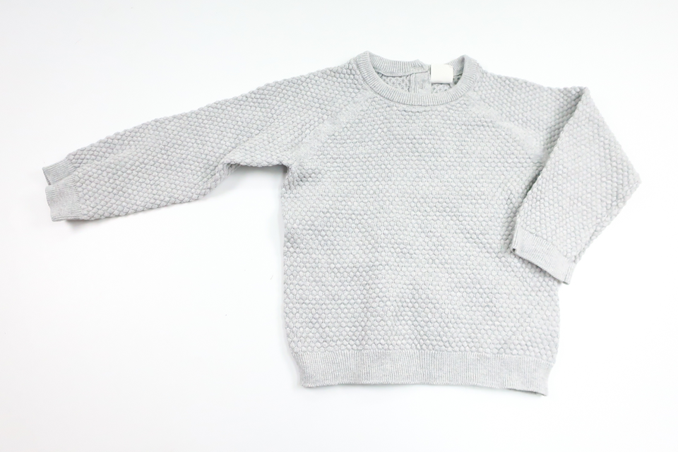 Strikket sweater fra H&M - Størrelse 92 - Grå