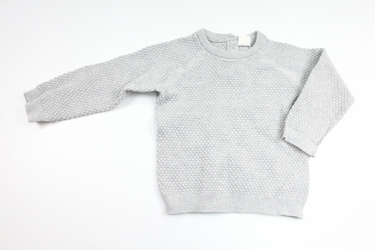 Strikket sweater fra H&M - Størrelse 92 - Grå