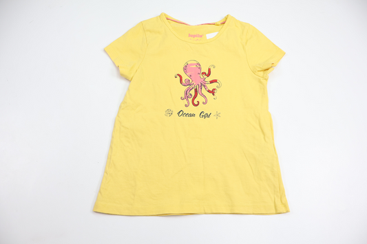 T-shirt fra Lupilu - Størrelse 98/104 - Gul