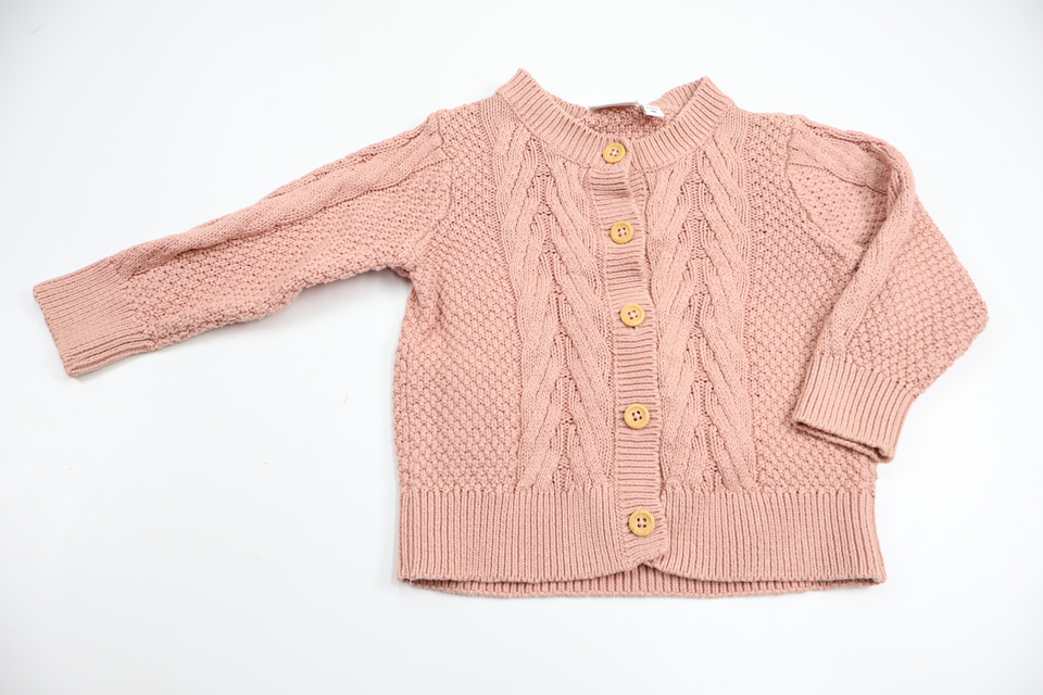 Strikket cardigan fra Name It - Størrelse 86 - Rosa