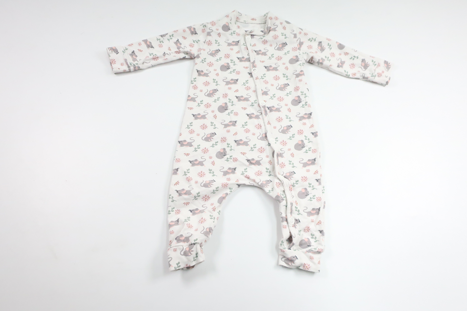 Pyjamas med mus fra Ukendt - Størrelse 62/68 - Hvid