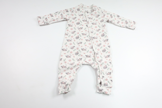 Pyjamas med mus fra Ukendt - Størrelse 62/68 - Hvid