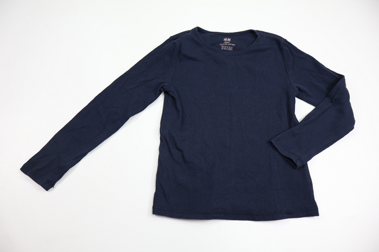 Ribbet trøje fra H&M - Størrelse 110/116 - Marineblå
