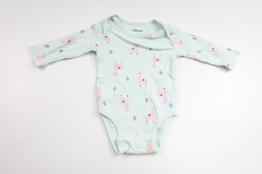 Bodysuit med lama fra Pekkle - Størrelse 56/62 - Blå