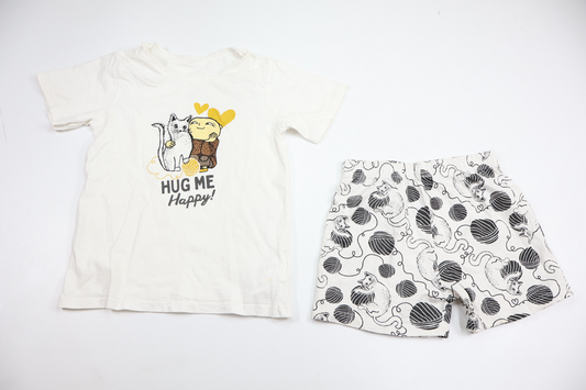 Todelt pyjamas med Alfons Åberg fra Libero - Størrelse 98/104 - Hvid